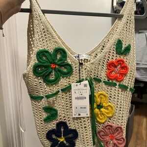 Colorful Crochet Floral Tank Top